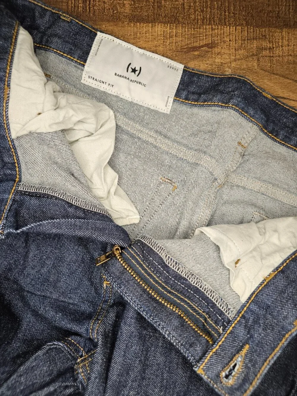 Banana Republic Straight Fit Zipper Fly Jeans 33x32 Light Stretch Denim